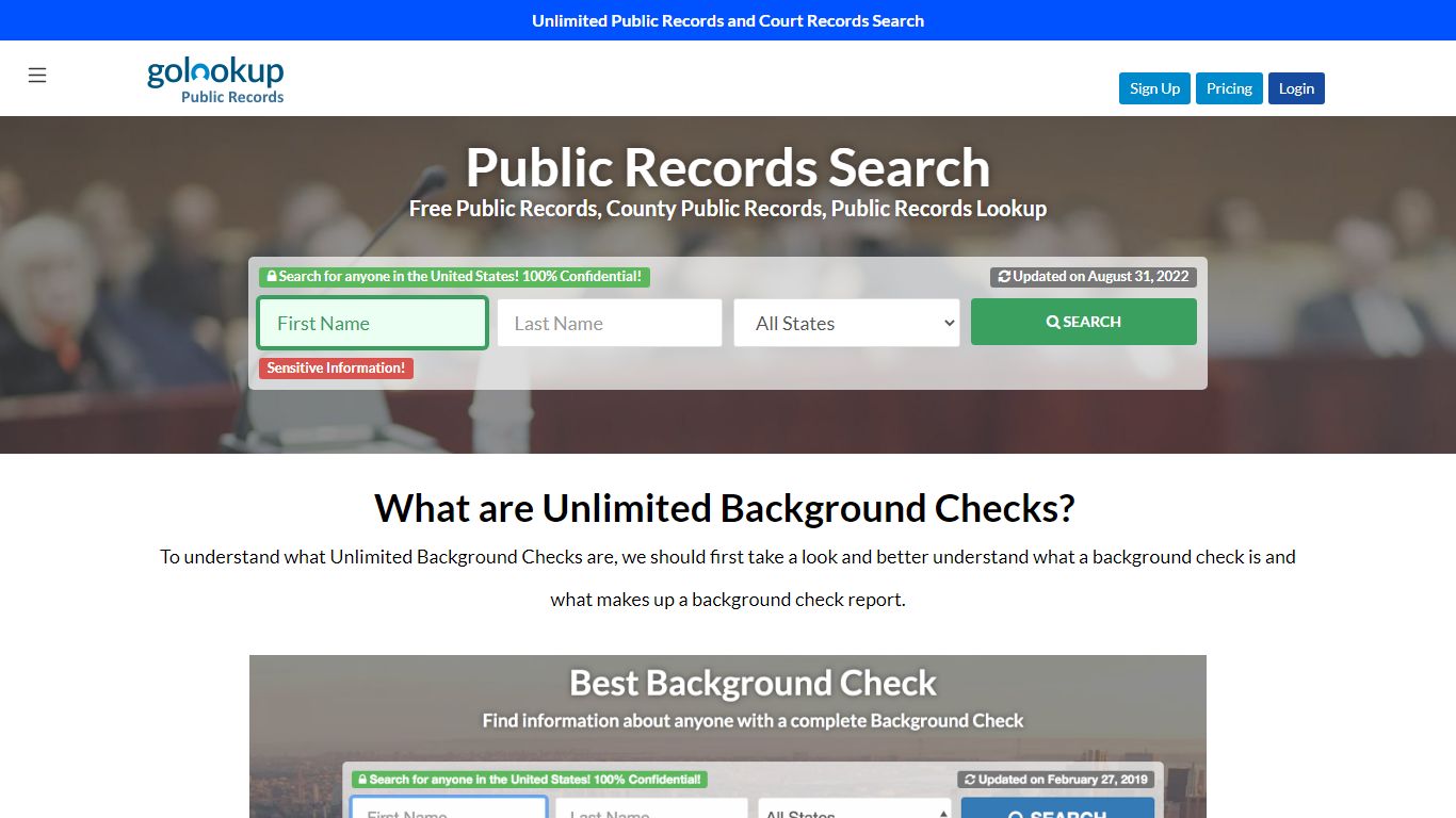 Unlimited Background Check, Best Unlimited Background Check - GoLookUp